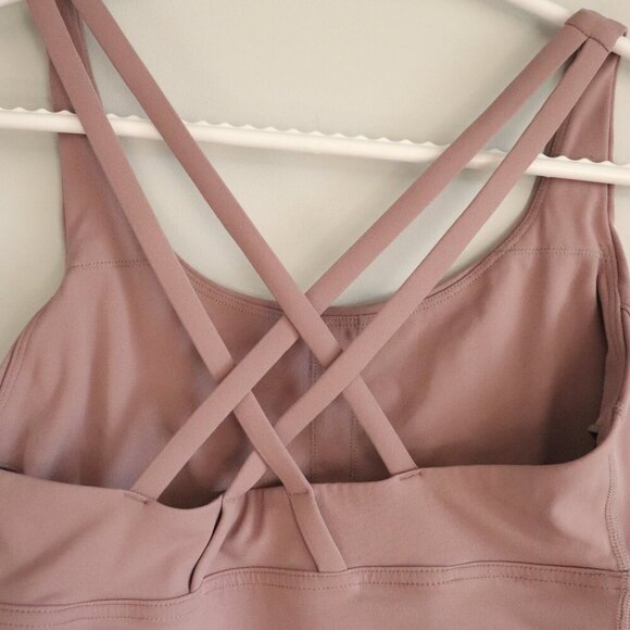 Grace Form Women's Pink Small Strappy Criss Cross Stretch Activewear Sports Bra - Picture 5 of 8